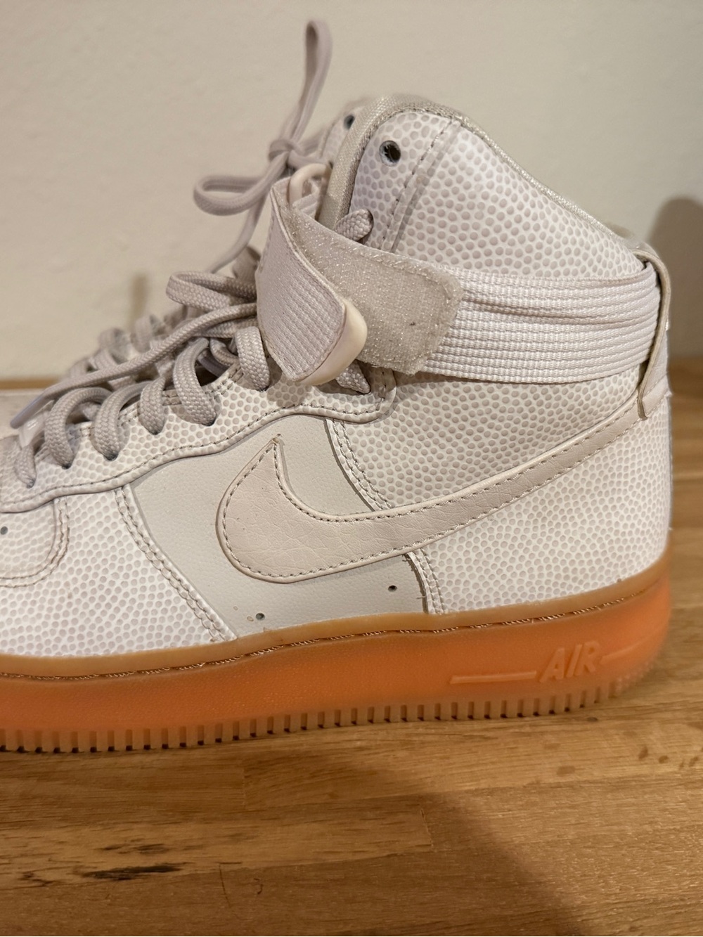 Nike Women’s High-Top Sneaker in Off-White with Gum Outsole